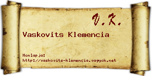 Vaskovits Klemencia névjegykártya